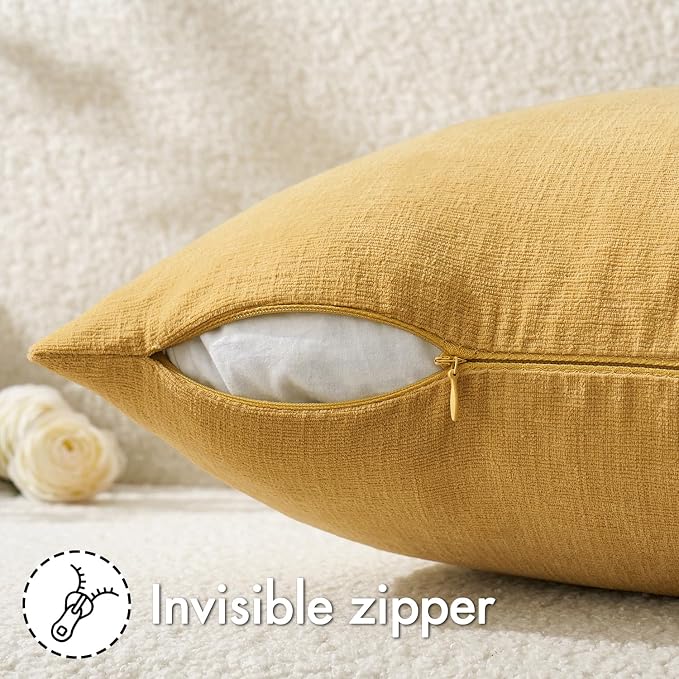 MIULEE Gold Couch Pillow Covers 18x18 Inch - Image 3