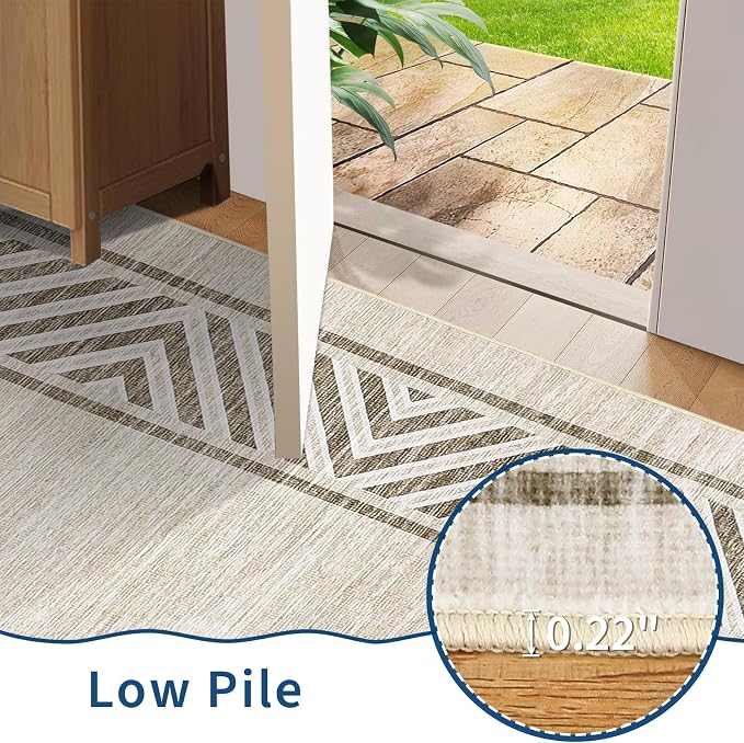 GarveeHome Washable Hallway Rug 2x6 Narrow Modern Bordered Floor Runner - Image 5