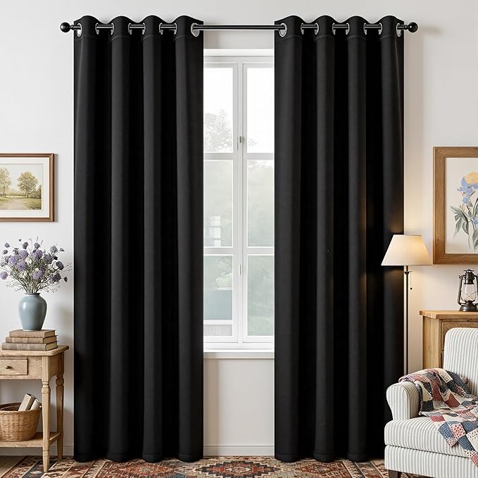 Joydeco Blackout Curtains 95 Inch Length 2 Panels Set, Thermal Insulated Long by JOYDECO