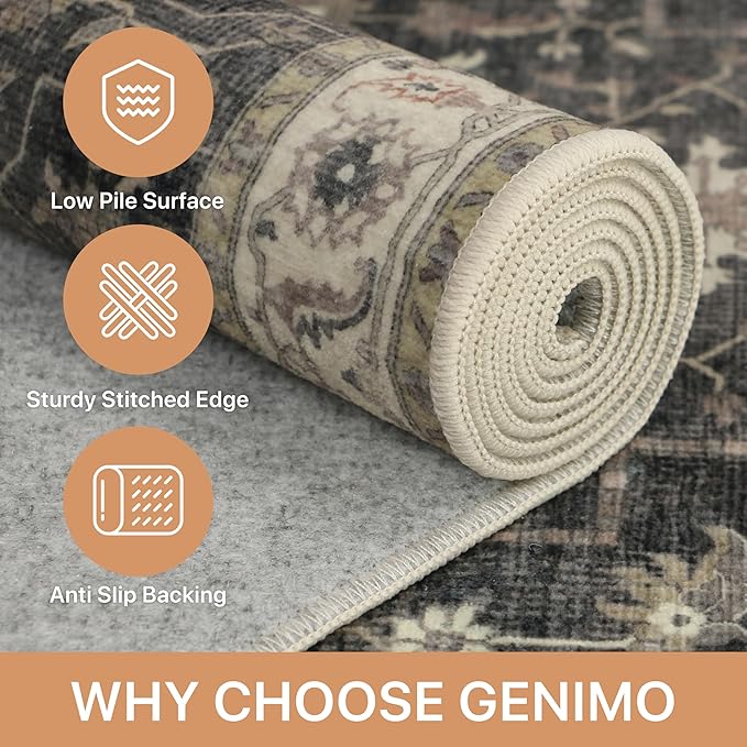 GENIMO 2x10 Runner Rugs for Hallway, Machine Washable Non Slip Vintage Rugs - Image 4