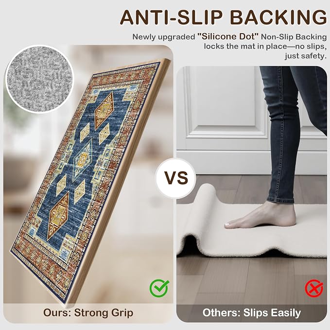 Tritard Non Slip Kitchen Rugs Sets of 3 Washable Boho Kitchen Mats - Image 3
