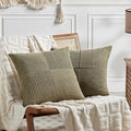 Fancy Homi 2 Packs Olive Green Decorative Throw Pillow Covers 18x18 Inch by Fancy+Homi