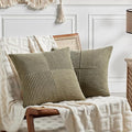 Fancy Homi 2 Packs Olive Green Decorative Throw Pillow Covers 22x22 Inch by Fancy+Homi