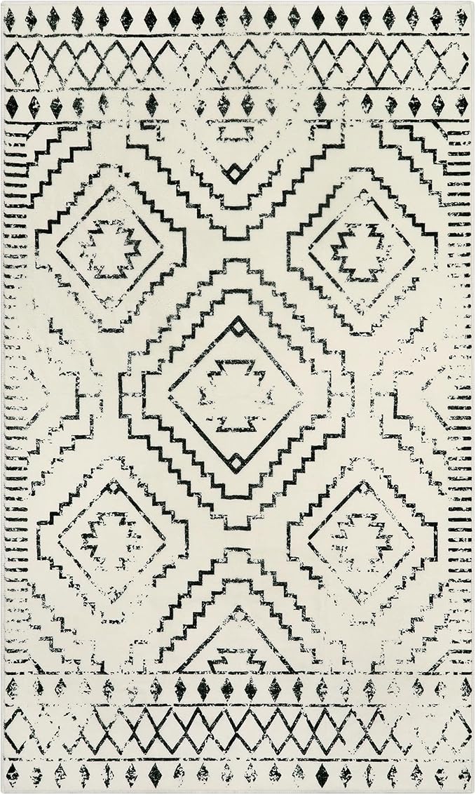 Wonnitar Moroccan 3x5 Area Rug, Washable White Non-Slip Entry Rug, Farmhouse - Image 7