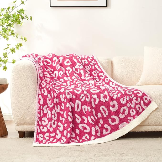 Snuggle Sac Hot Pink Leopard Throw Blanket - Image 4