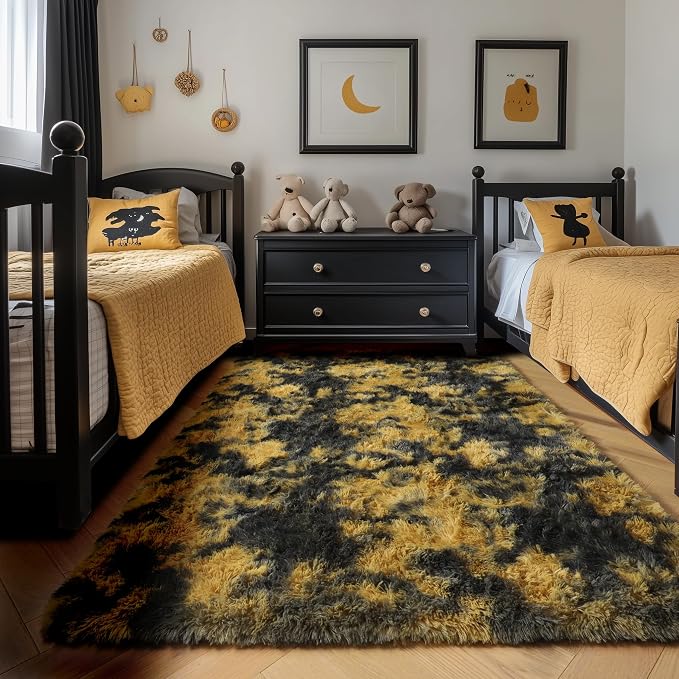 Amdrebio Black Gold Yellow Grey Rugs - Image 5