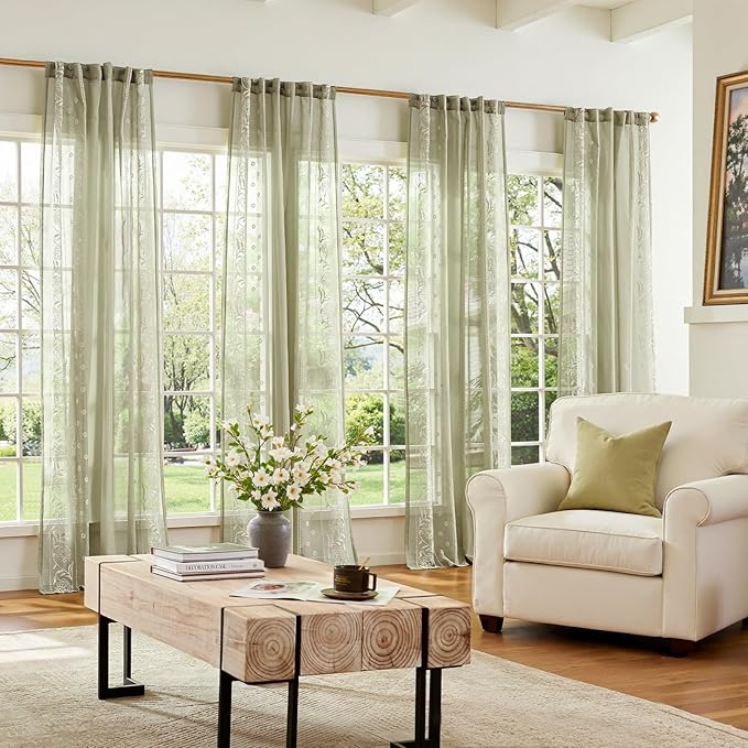 jinchan Winslow Sheer Curtains 96 Inch - Image 8