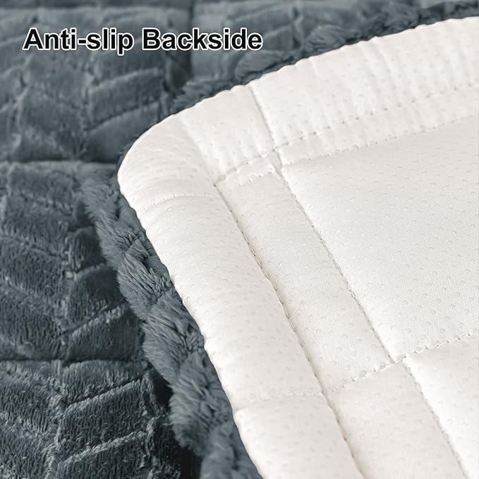 Smiry Non Slip Couch Covers for Dogs, Fuzzy Pet Couch Covers for 3 Cushion Sofa - Image 6
