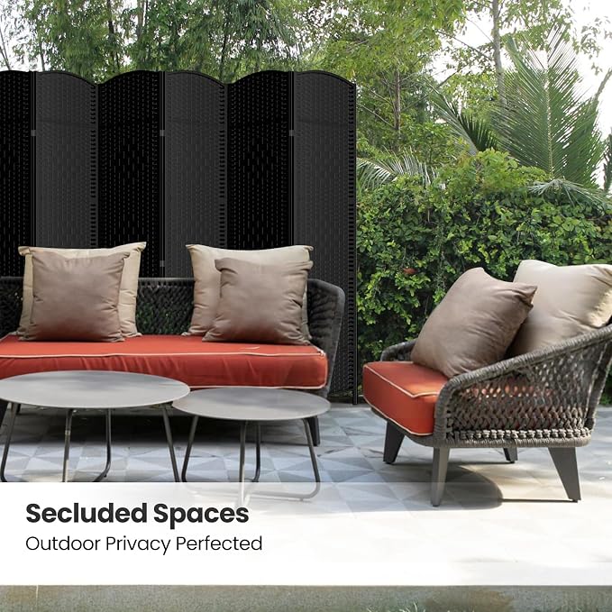 6 Panel Room Divider, 6Ft Folding Privacy Screen, Tall - Image 4