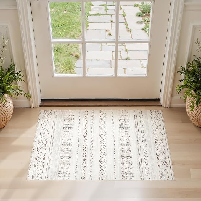 cotiled Washable 2x3 Entryway Rug: Washable Boho Rugs - Image 2