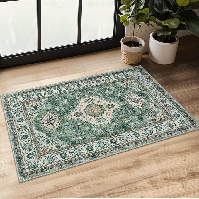 Lahome Oriental Small Rugs for Entryway, 2x3 Rug Non Slip Washable Door Mat by Lahome