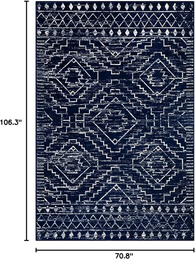 Wonnitar Moroccan Washable 6x9 Rug, Non-Slip Boho Soft Rug - Image 2