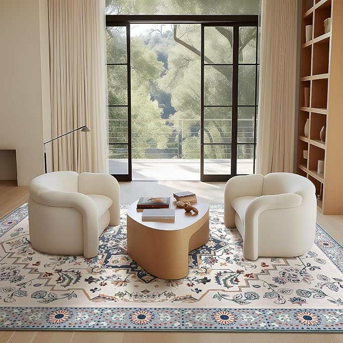 Phantoscope Washable Area Rug 5'x7' Non-Slip, Vintage Boho Rugs - Image 8