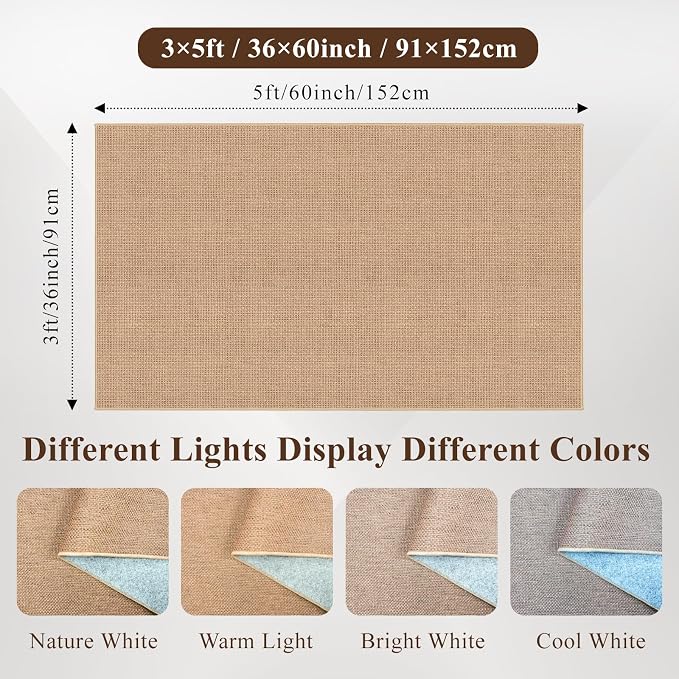 3x5 No Shed Jute Rug: Machine Washable Non Slip Rugs - Image 2