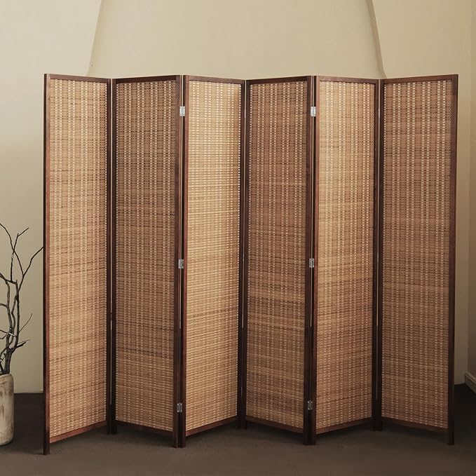Furnnylane 6 Panel Bamboo Room Divider – 5.6 ft Tall Folding Privacy Screen - Image 2