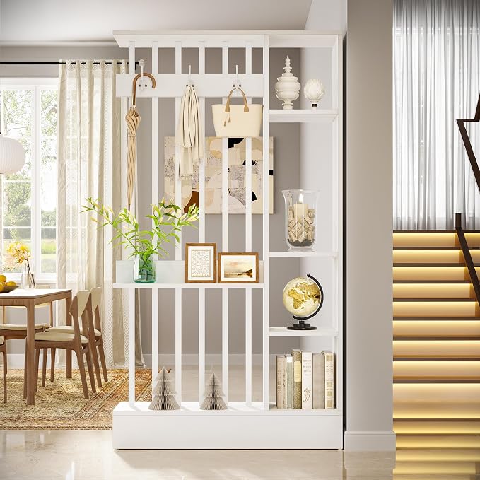 Tribesigns Wall Room Divider, Wood Freestanding Room Divider Bookcase - Image 8