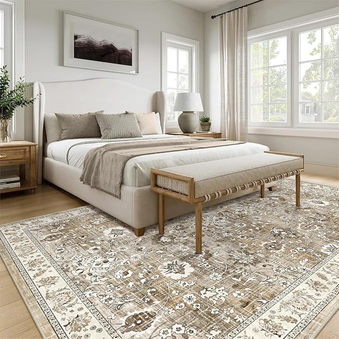 LOKHOM Living Room Area Rug 5x7, Non-Slip Vintage Soft Bedroom Rug - Image 7