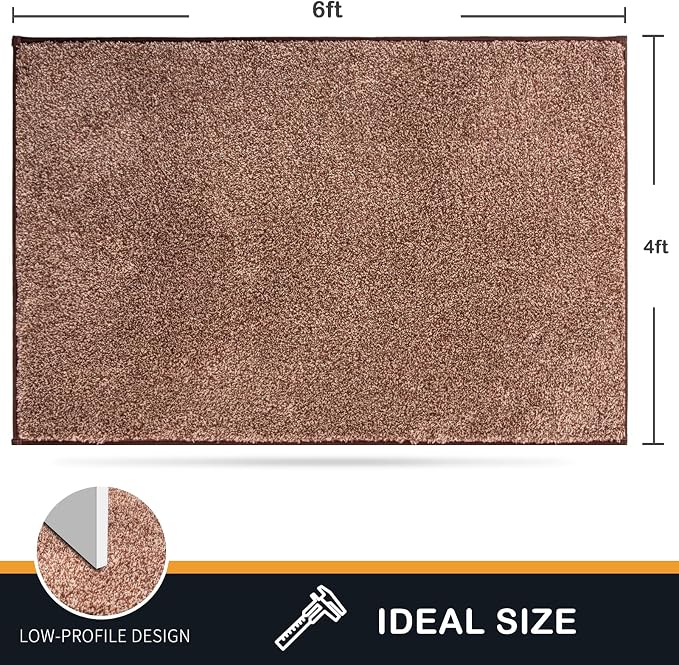 PURRUGS Easy Care Area Rug 4ft x 6ft, Non-Slip Machine Washable Entryway Rug - Image 2