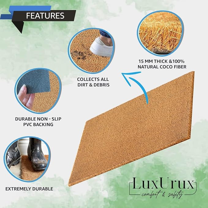 LuxUrux Welcome Mat Outdoor Doormat, - Image 3