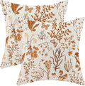 AEIOAE Fall Pillow Covers 22x22 Inch Set of 2, Burnt Orange Wild Flower Plant by AEIOAE