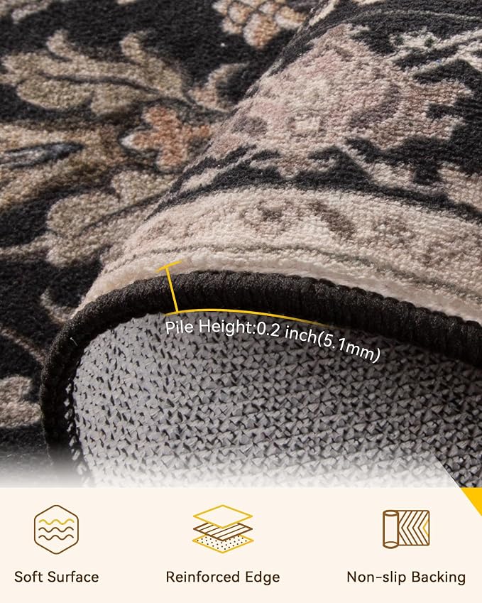 Area Rugs 2'x5' Runner Rug Non Slip Washable - Image 3