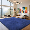 Blue Fluffy Rug Shaggy Area Rug, 8x10 Area Rugs by Yongyangjuxi