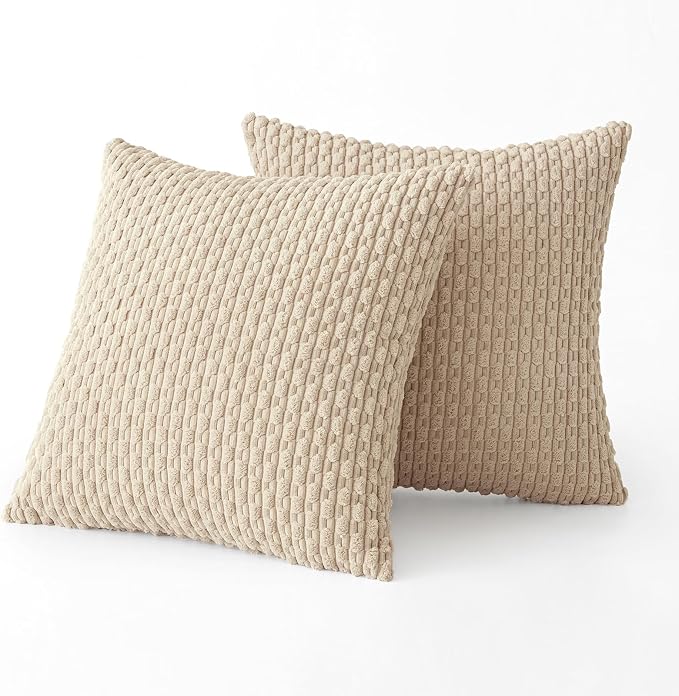MIULEE Pack of 2 Decorative Throw Pillow Covers 16x16 Inch Soft Boho Striped - Image 6