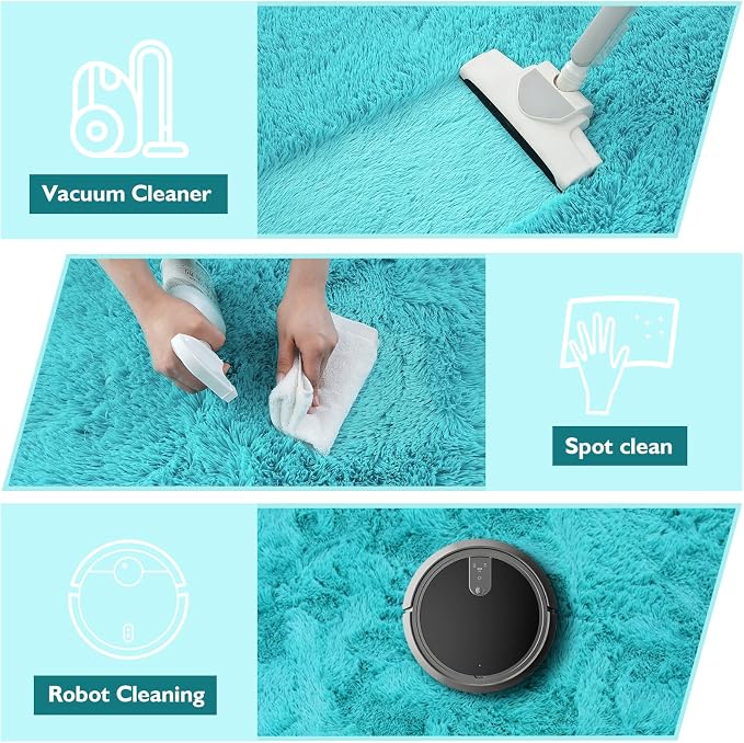 yulidayang Soft Round Area Rug for Kids Bedroom, Fluffy Fuzzy Shaggy Rug - Image 3