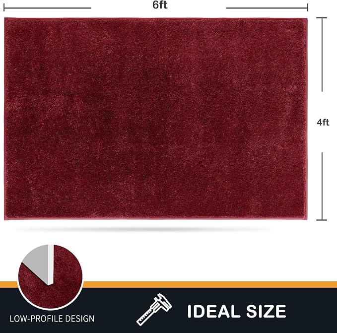 PURRUGS Easy Care Area Rug 4ft x 6ft, Non-Slip Machine Washable Entryway Rug - Image 2