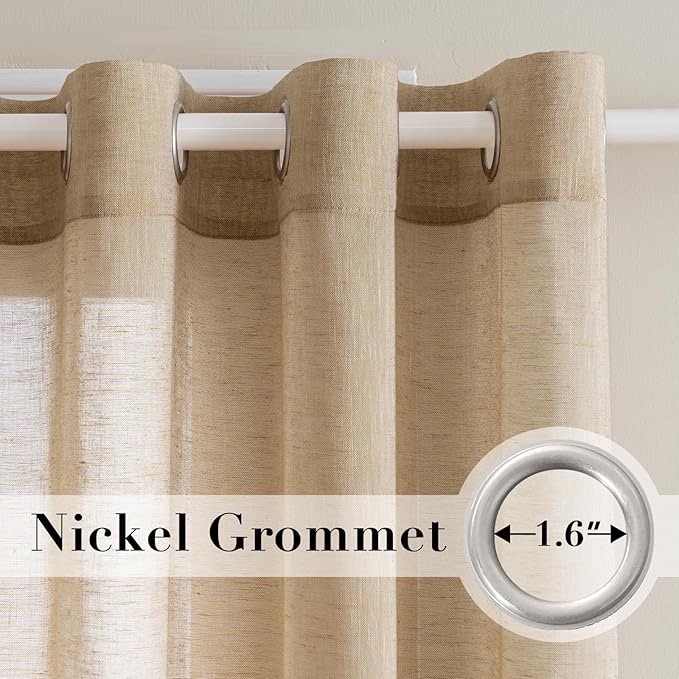 Window Treatments Linen Curtain Panels Open Weave - Image 2