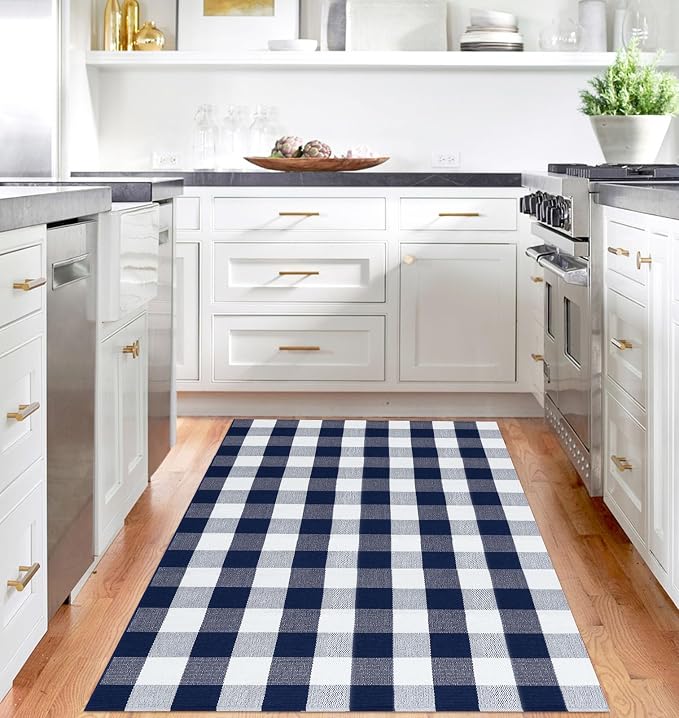 IOHOUZE Buffalo Plaid Checkered Rug 4x6 Ft Front Door Mats, Washable Area Rugs - Image 2