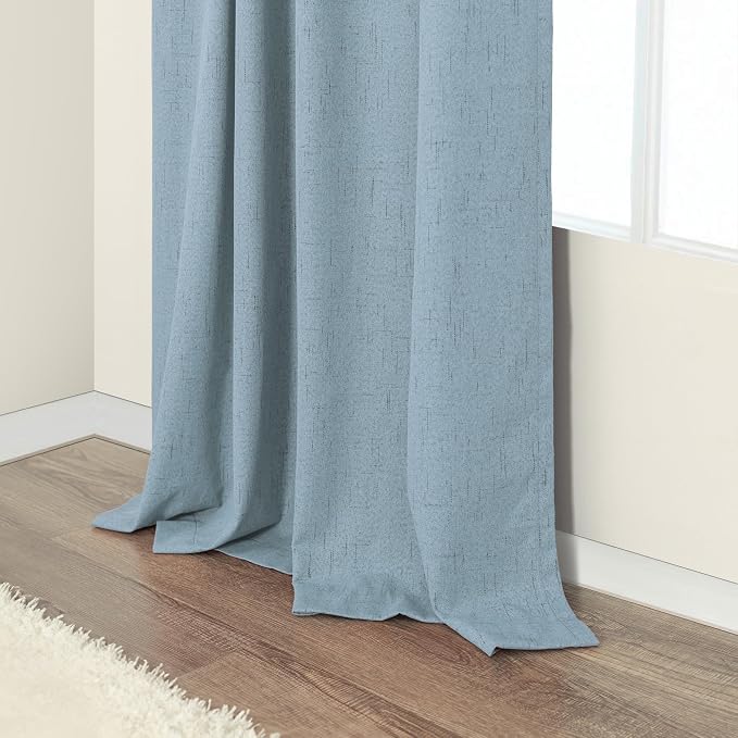 Dusty Blue Curtains for Nursery Girls Boy Bedroom 72 Inch Length 2 Panels - Image 7