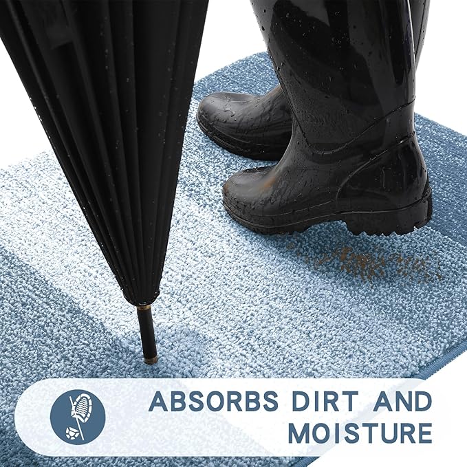 Kitinjoy Indoor Outdoor Door Mat, 47x20 Non-Slip Absorbent Dirt Trapper - Image 2