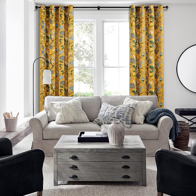Topfinel 60 Inches Long Custom Mustard Yellow Luxury Curtains - Image 5