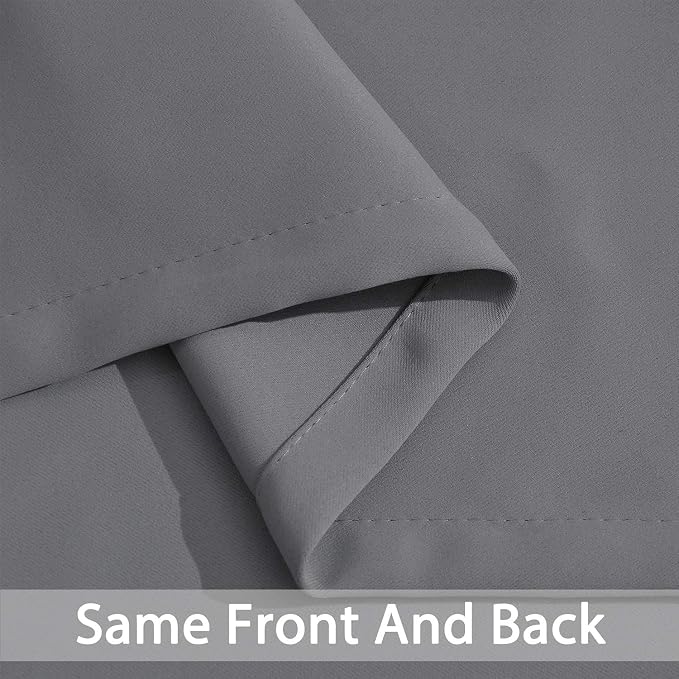 Yakamok 63 Inch Length Grey Blackout Curtains - Image 5