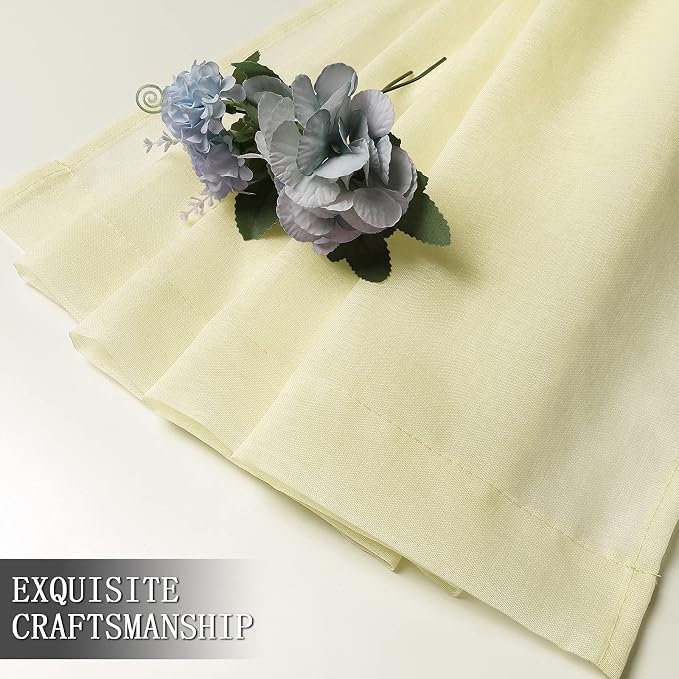 Tollpiz Sheer Curtain Linen Textured Living Room Curtains Sheer Light Filtering - Image 7