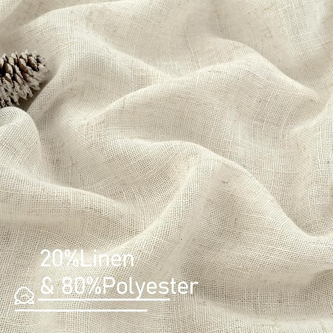 LAMIT Linen Sheer Curtains 84 Inches Long - Image 2