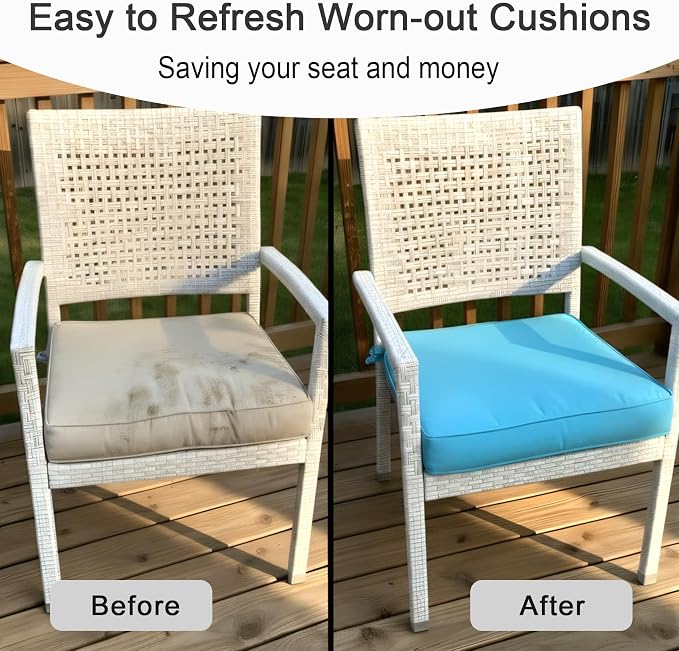 NettyPro Patio Cushion Covers Replacement Set 4 Water Repellent UV Resistant - Image 6