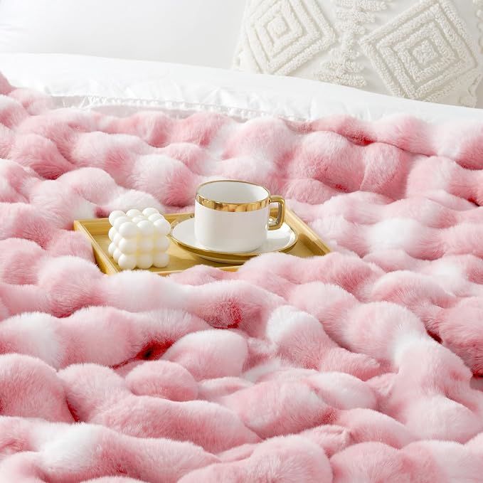 Luxury 1000GSM Faux Rabbit Fur Throw Blanket - Image 7
