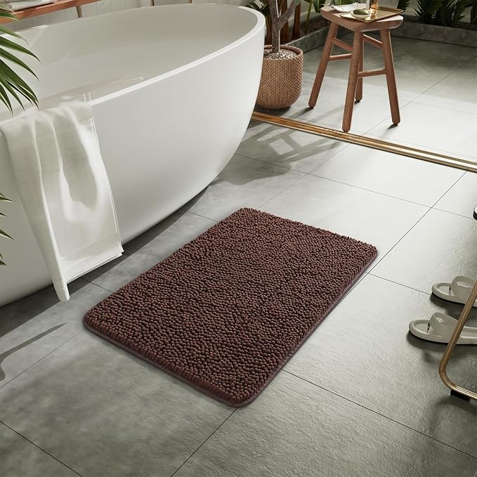 LOCHAS Luxury Bathroom Rug Shaggy Bath Mat 24 x 17 Inch, Washable Non Slip Bath - Image 7