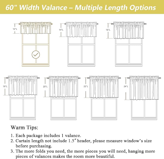 Blush Pink Valances for Windows, Light Filtering Faux Linen Textured Small - Image 3