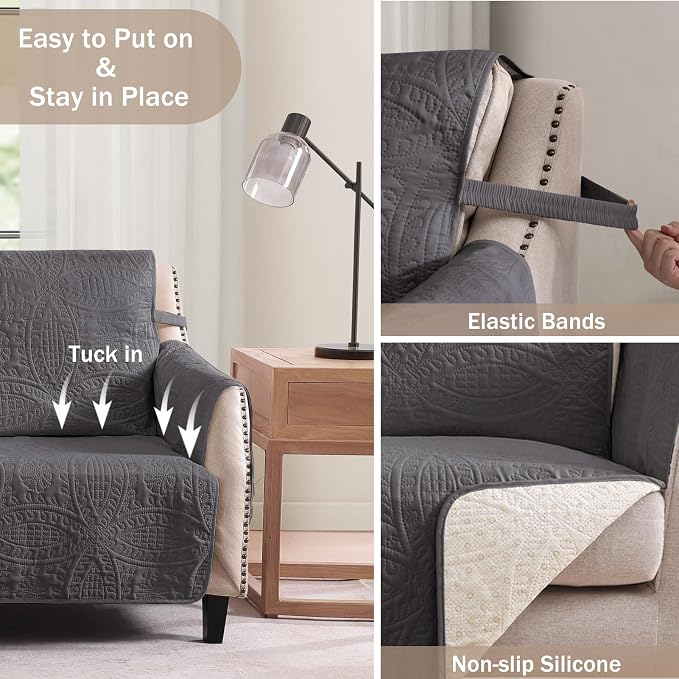 Quilted Grand Sofa Covers, Washable Couch Cover - Image 4