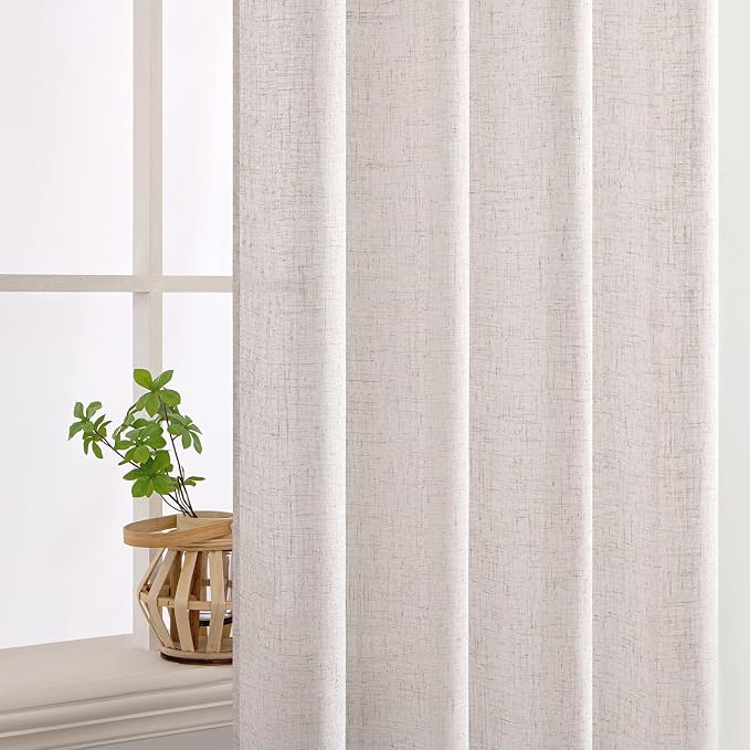 MIULEE White Linen Curtains 96 Inch Long - Image 5