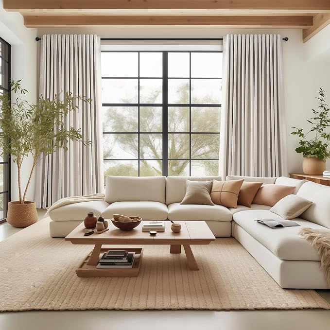 Topfinel 108 Inches Long Blackout Linen Curtains - Image 3