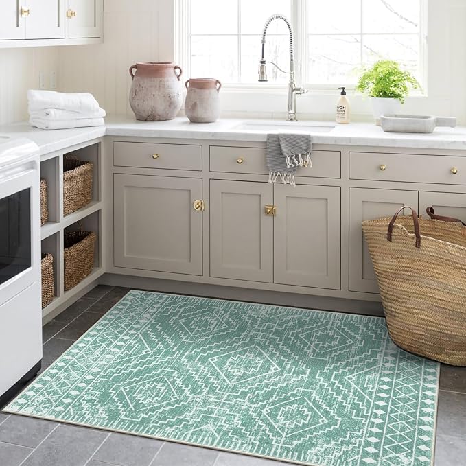Wonnitar Moroccan 3x5 Area Rug, Sage Green Rug - Image 5