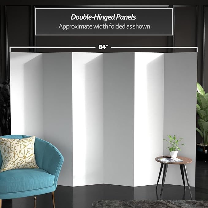 6 ft. Tall White Temporary Cardboard Folding Screen - Image 3