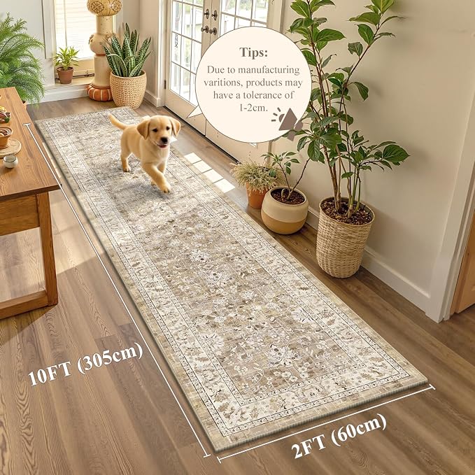 LOKHOM Washable Runner Rug, 2x10 Non-Slip Boho Hallway Rug - Image 2