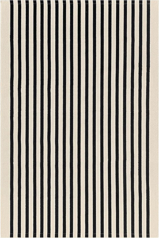 IOHOUZE Black Beige Striped Rug -5'x8' Indoor Outdoor Rug, Washable Area Rug - Image 8