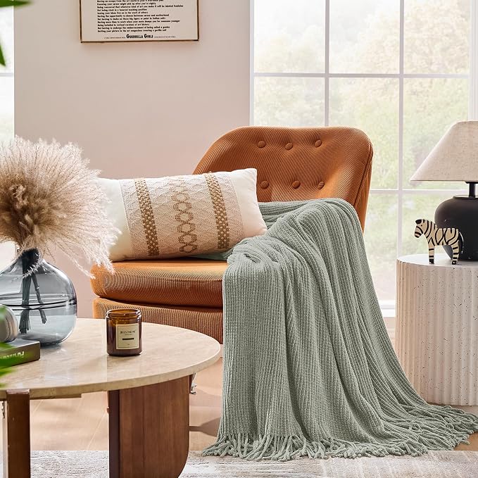 inhand Throw Blanket for Couch Bed, Chunky Chenille Woven Soft Blankets - Image 2