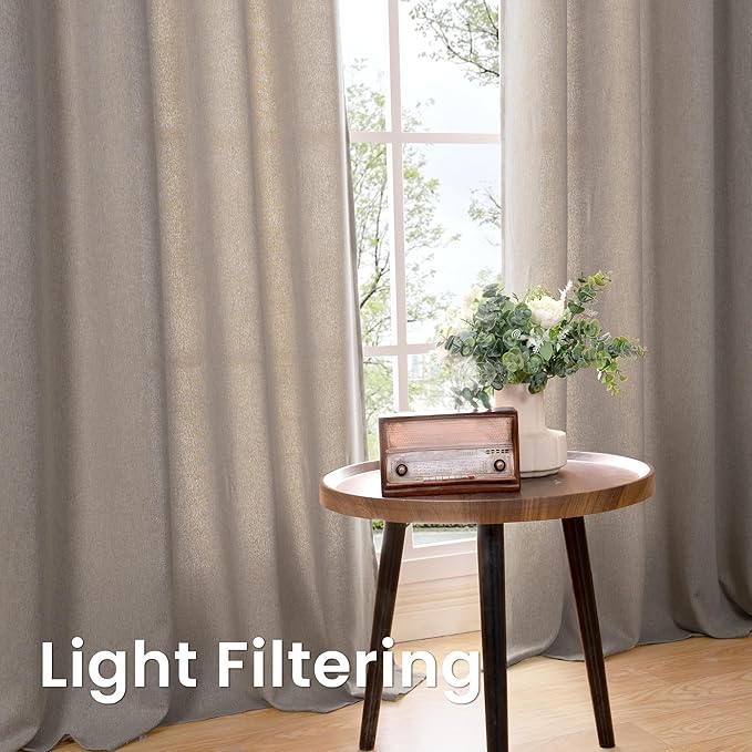 BGment Taupe Faux Linen Curtains - Image 4
